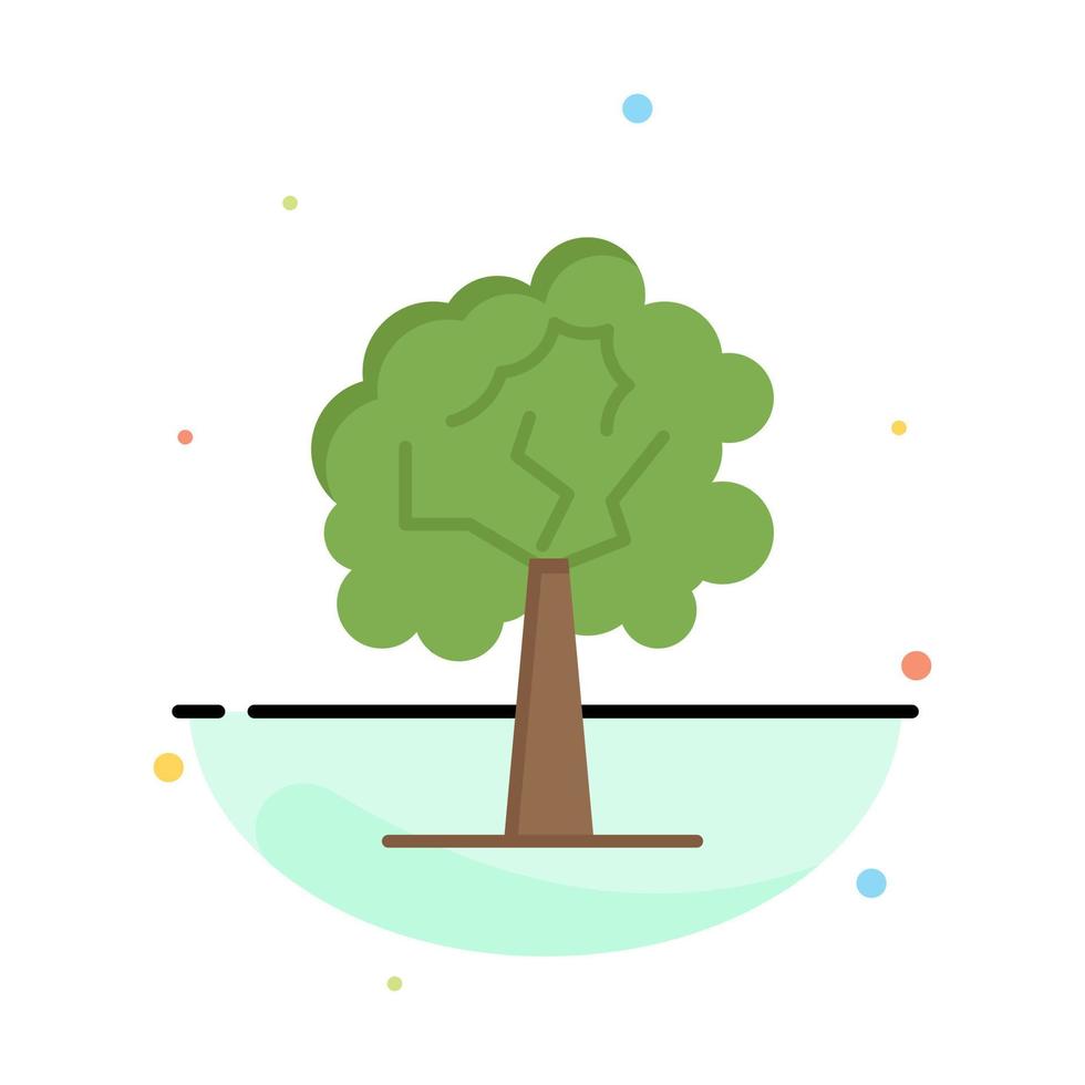 modelo de ícone de cor plana abstrata de crescimento de planta de árvore vetor