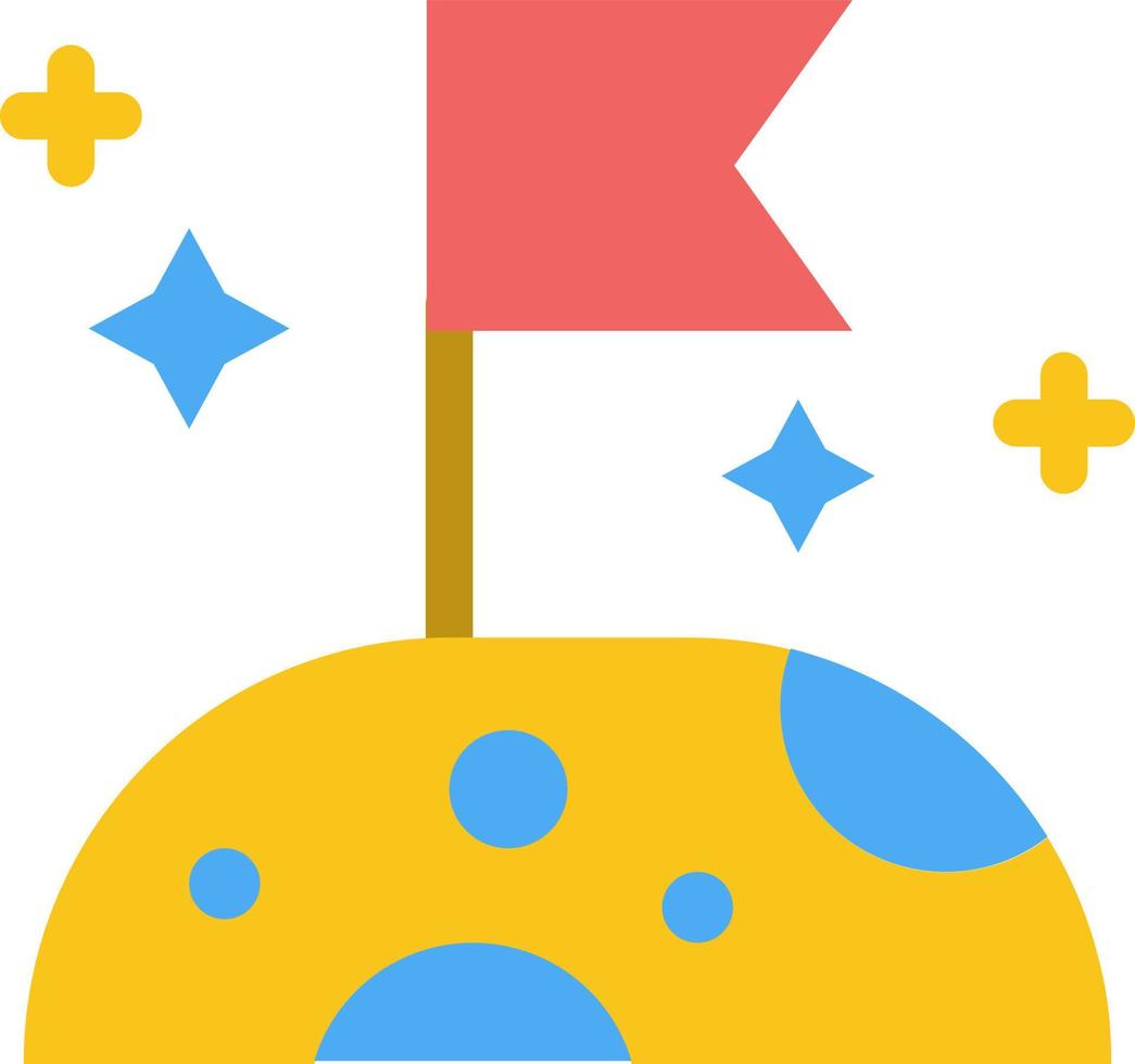 modelo de banner de ícone de vetor de ícone de cor plana de espaço lento de lua