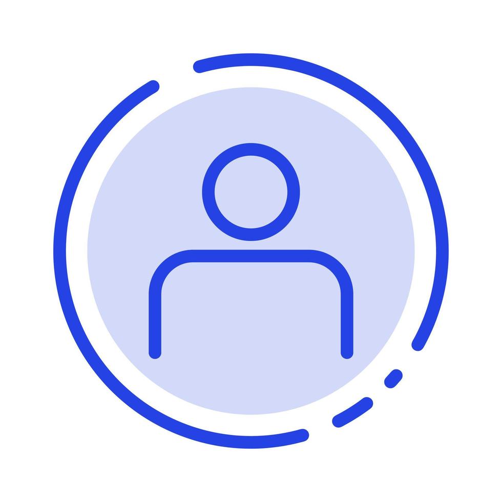 o perfil de pessoas do instagram define o ícone de linha pontilhada azul do usuário vetor