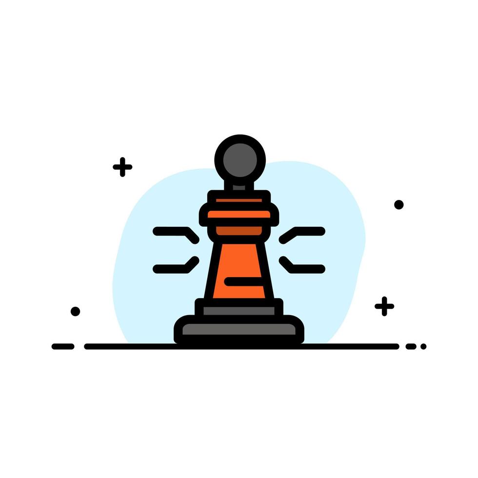 jogo de xadrez jogador rei pôquer negócios linha plana ícone preenchido modelo de banner de vetor