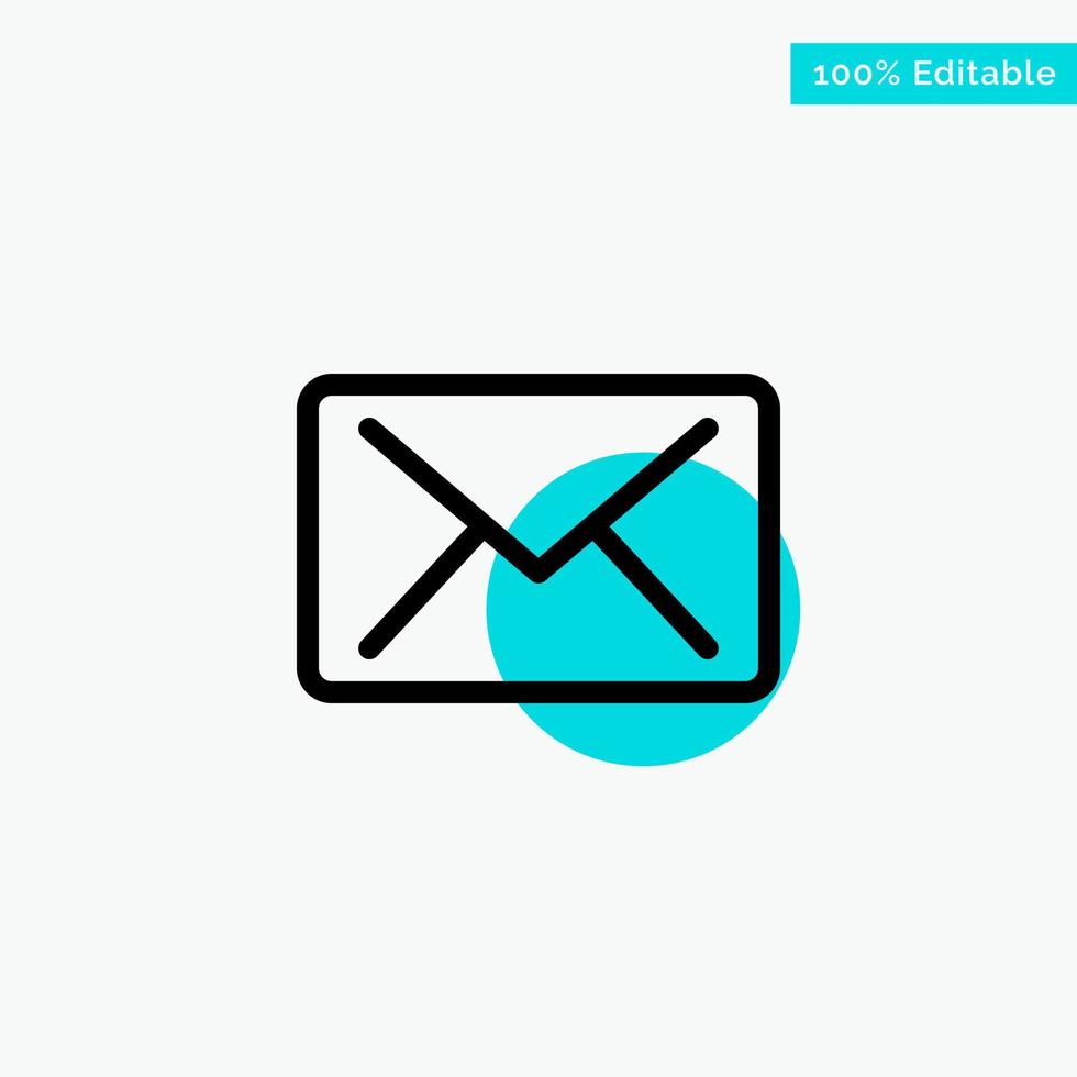 ícone de vetor de ponto de círculo de destaque turquesa de mensagem de correio de e-mail