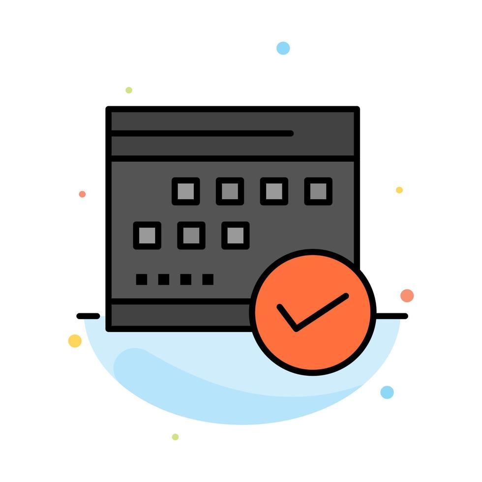 agendar plano de evento de calendário de negócios aprovado planejamento modelo de ícone de cor plana abstrata vetor