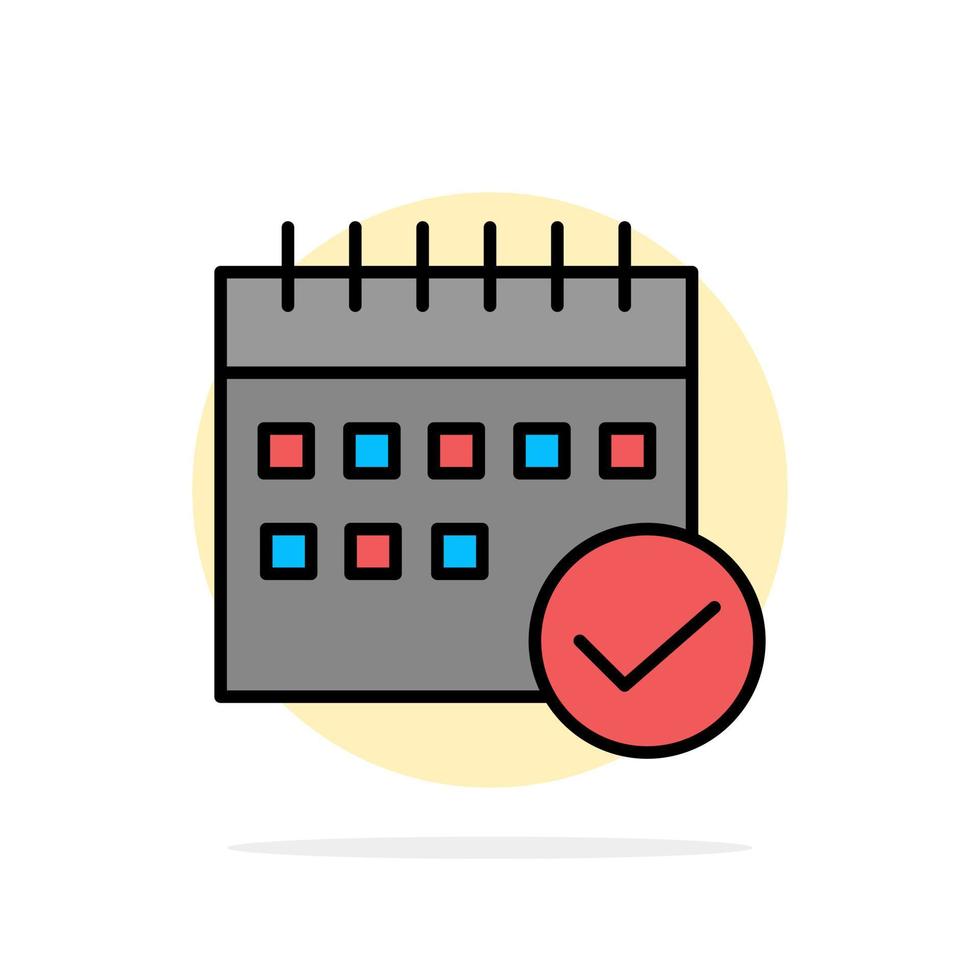 agendar plano de evento de calendário de negócios aprovado planejamento abstrato ícone de cor plana de fundo do círculo vetor