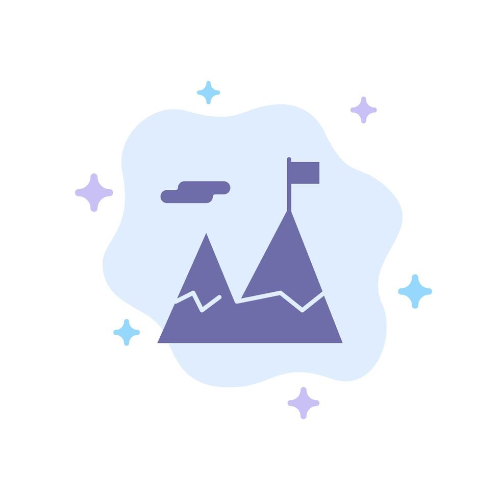 ícone azul de motivação de missão de negócios realizado no fundo abstrato da nuvem vetor