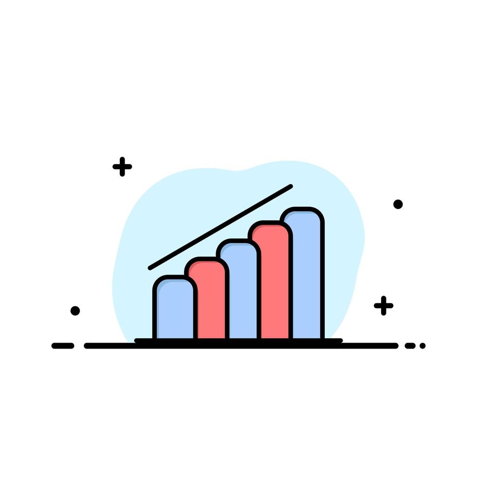 gráfico relatório de progresso análise modelo de logotipo de negócios cor plana vetor