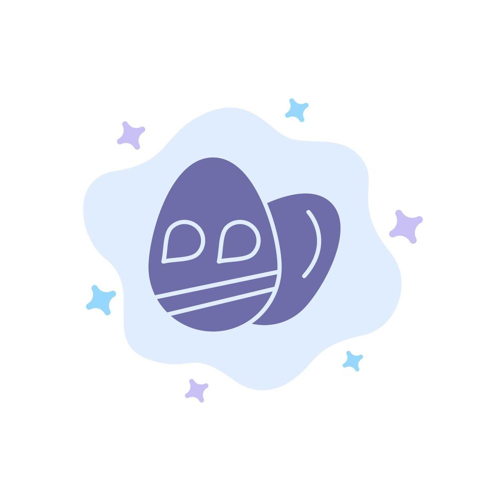 ícone azul do feriado de páscoa do ovo no fundo abstrato da nuvem vetor