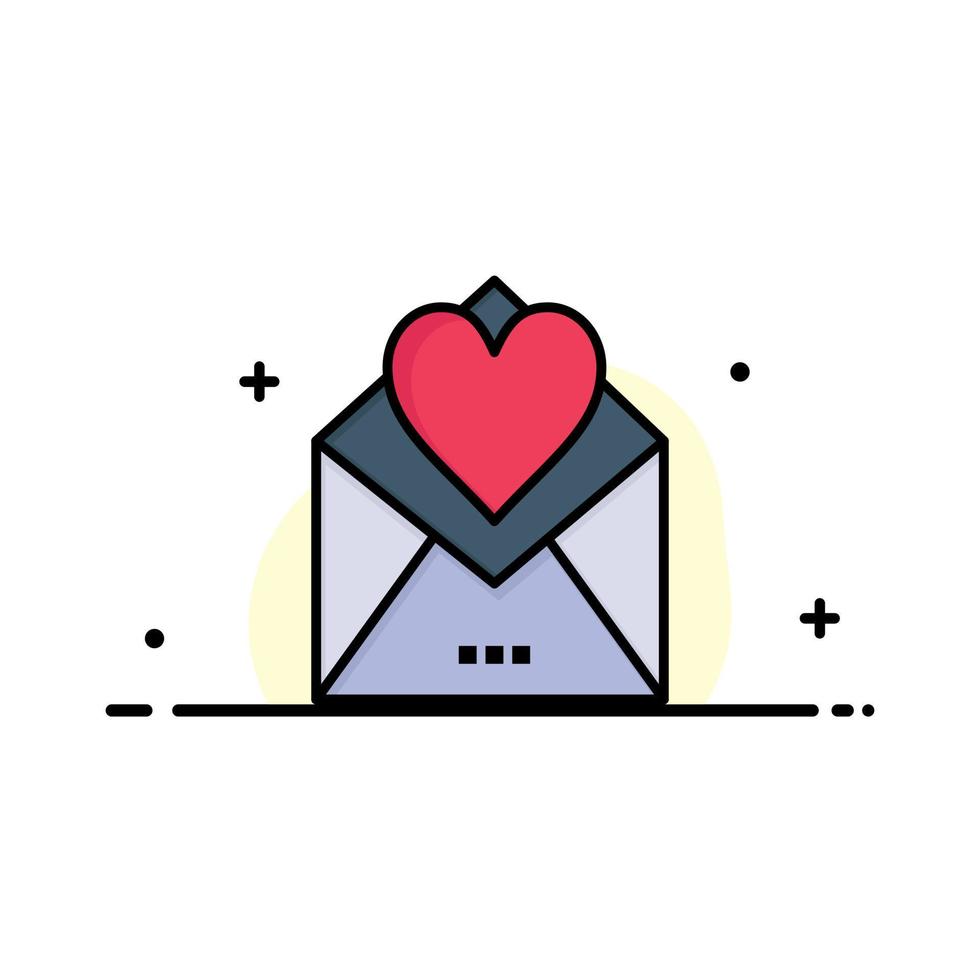 carta cartão postal carta de amor modelo de logotipo de negócios de amor cor lisa vetor
