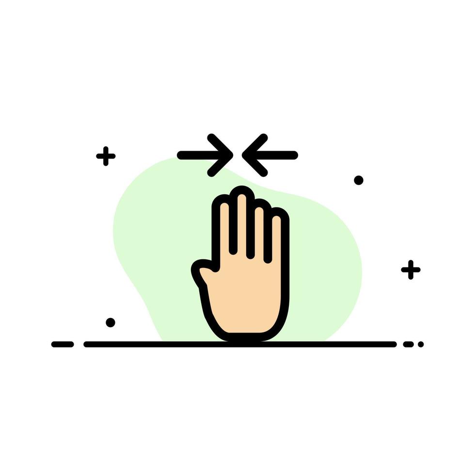 seta gesto de quatro dedos beliscar modelo de banner de vetor de ícone de linha plana de negócios