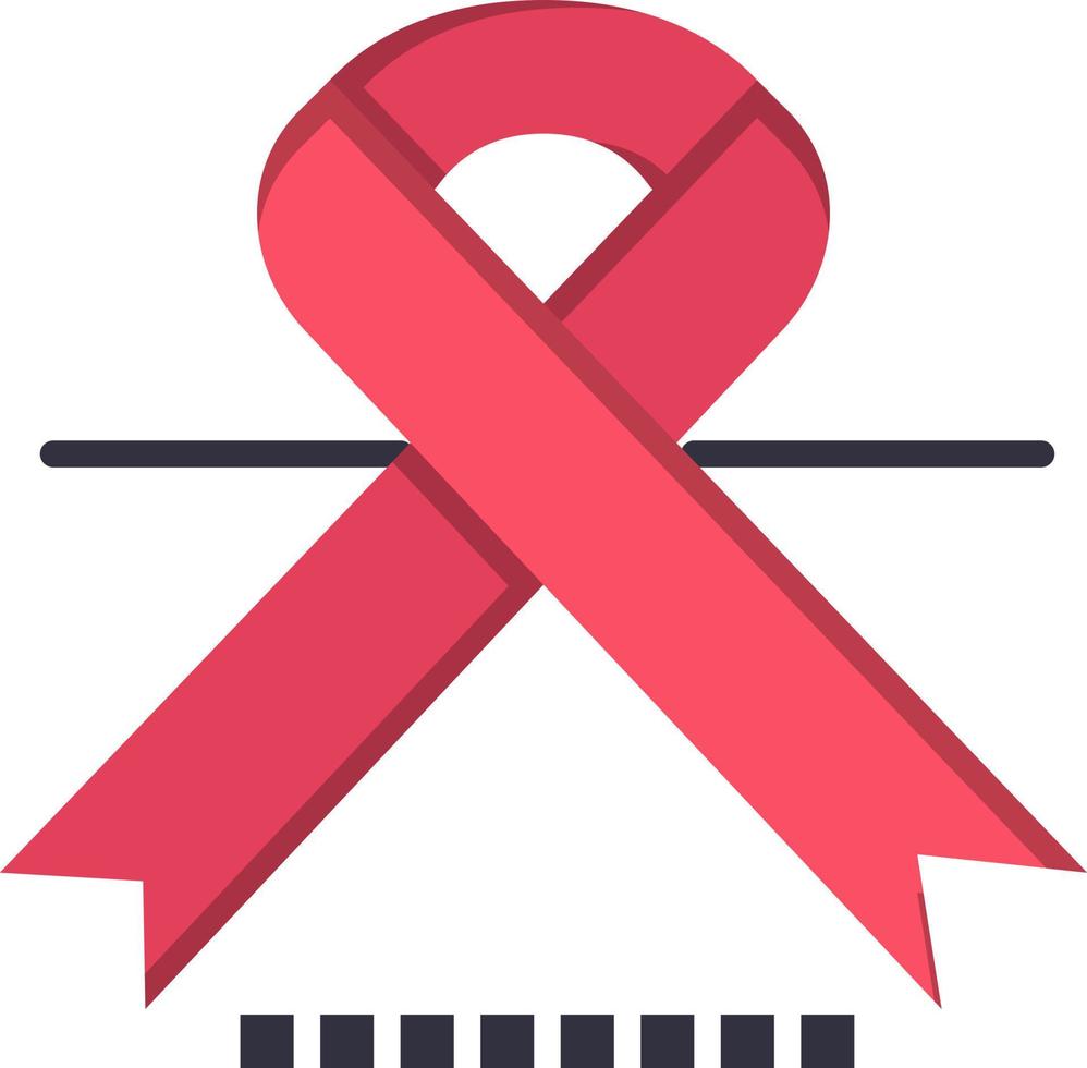 modelo de banner de ícone de vetor de ícone de cor plana médica de fita de oncologia de câncer