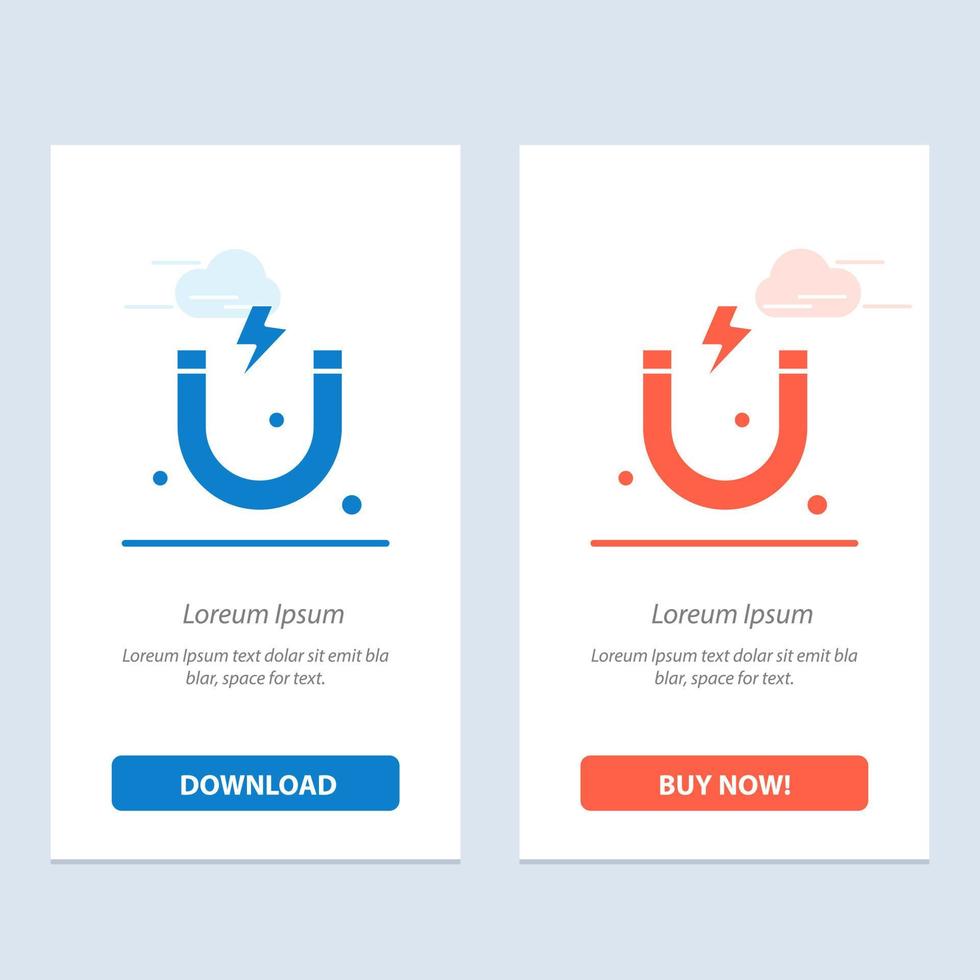 ímã de atração ciência azul e vermelho baixe e compre agora modelo de cartão de widget da web vetor