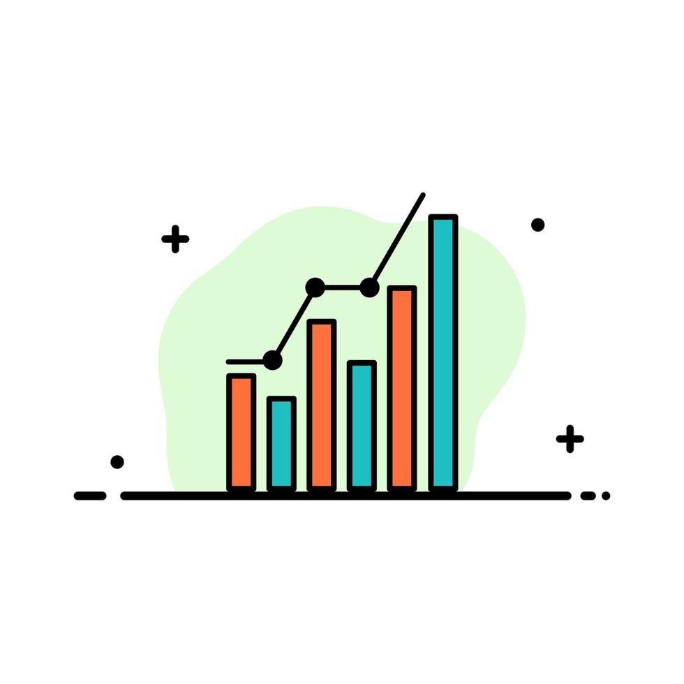 análise de gráfico diagrama de negócios estatísticas de marketing tendências modelo de banner de vetor de ícone de linha plana de negócios