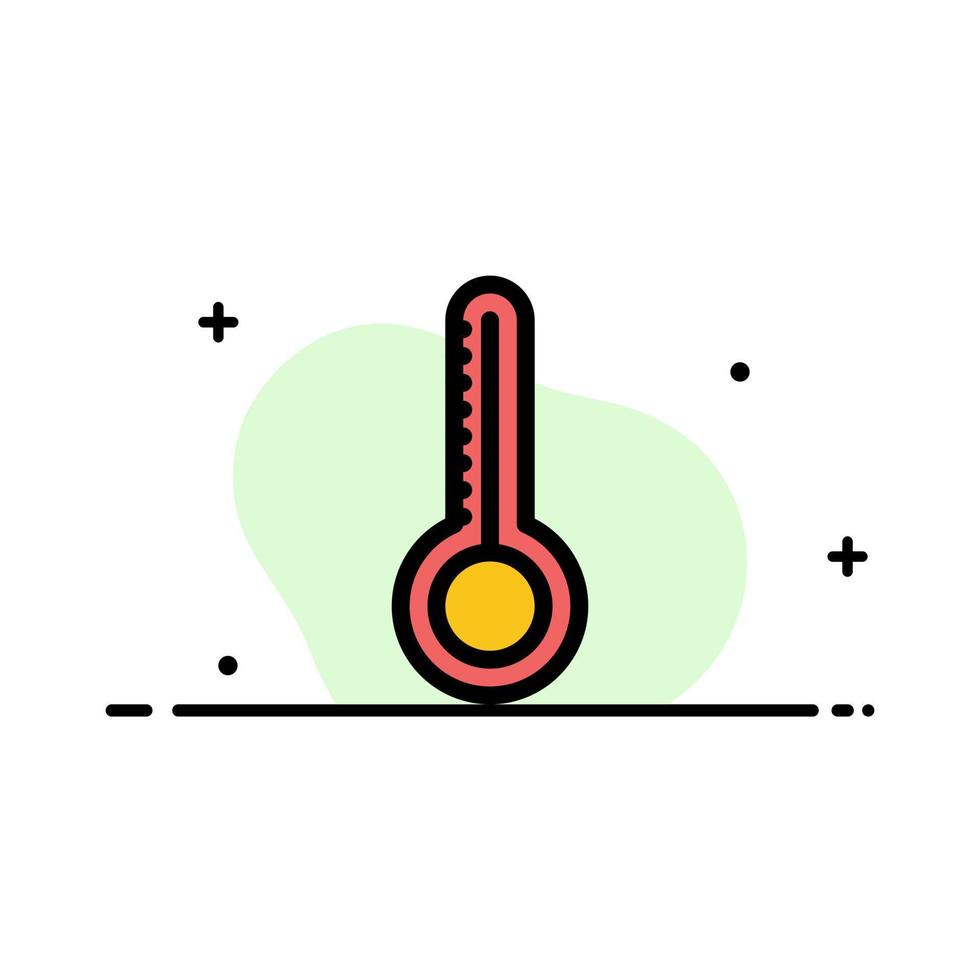 modelo de banner de vetor de ícone de linha plana de negócios de termômetro de temperatura