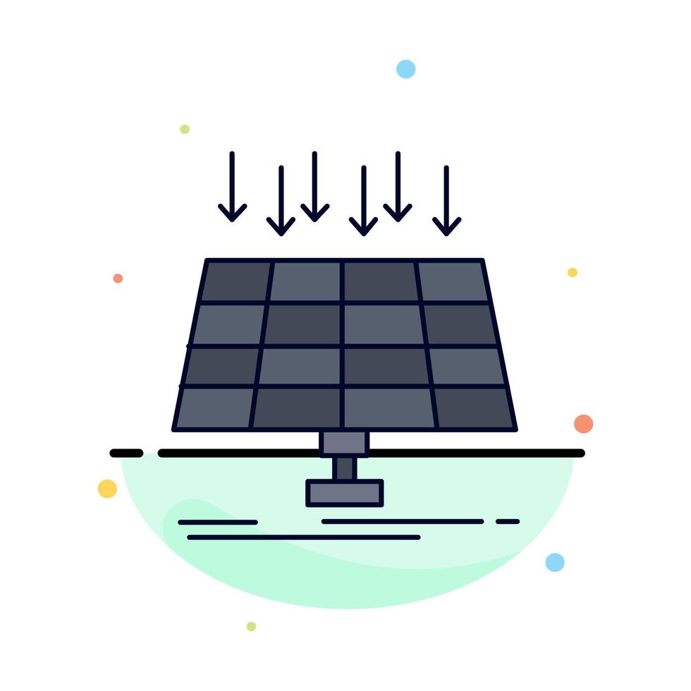vetor de ícone de cor plana de tecnologia de energia de painel solar