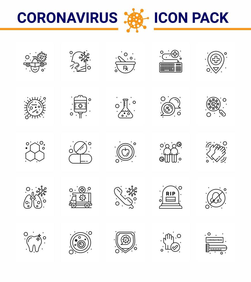 conjunto de ícones de prevenção de coronavírus 2019ncov covid19 teclado médico que as pessoas anexam misturando elementos de design de vetor de doença viral de coronavírus 2019nov