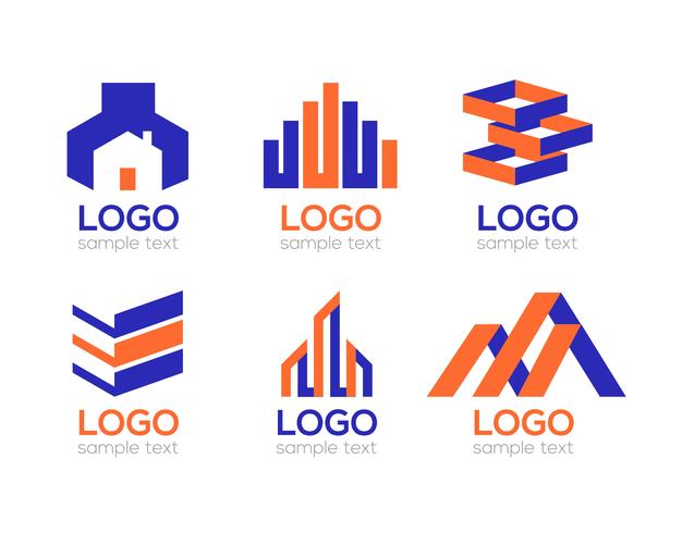 Vetor de Pack de logotipos de construção