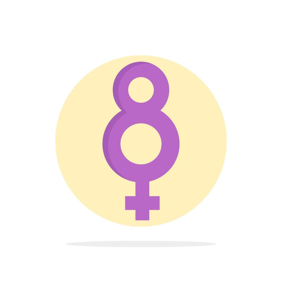 ícone de cor plana de fundo de círculo abstrato feminino de oito símbolos vetor