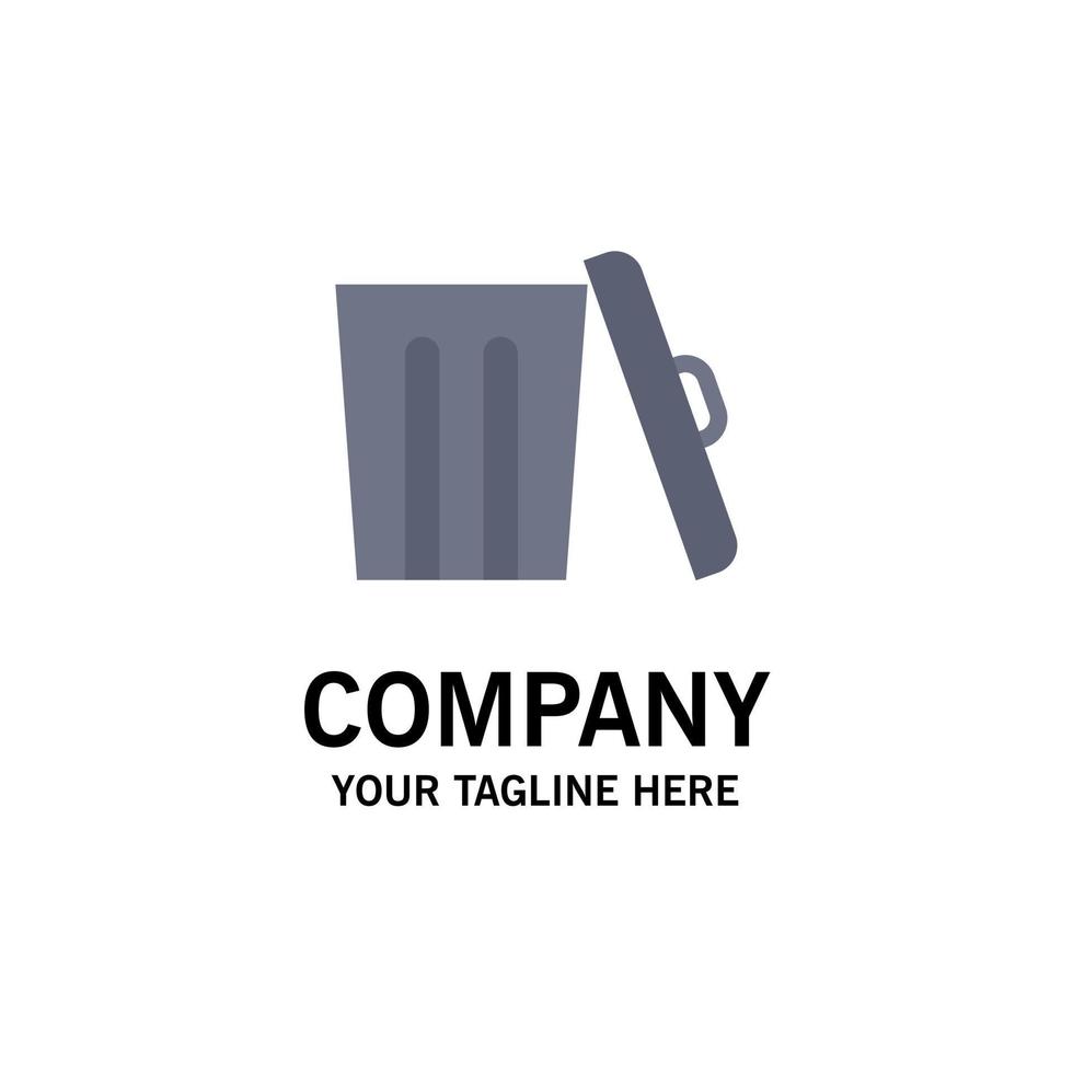 ecologia ambiente lixo lixo modelo de logotipo de negócios cor lisa vetor