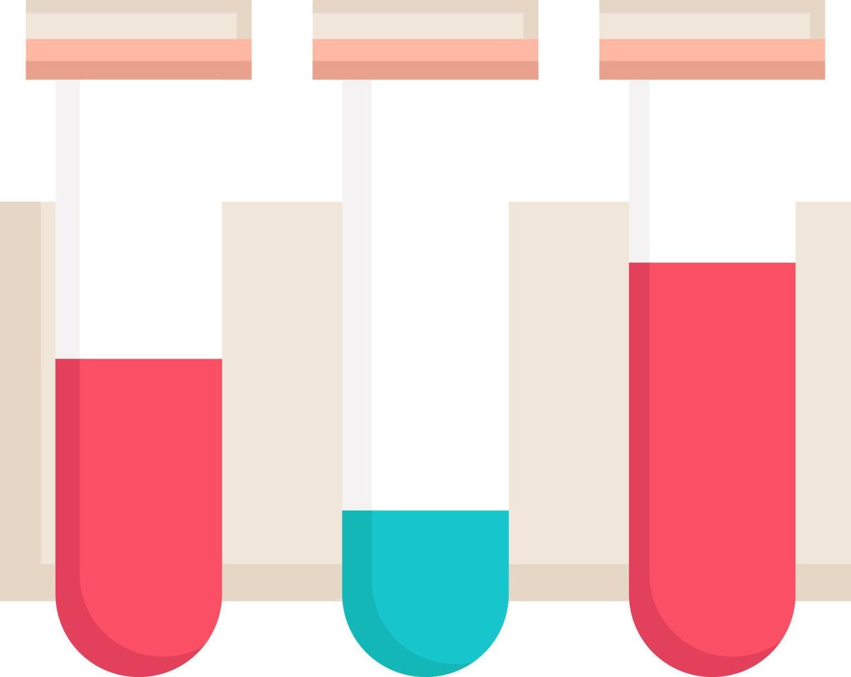 tubo de ensaio laboratório de ciências vetor de ícone de cor plana de sangue