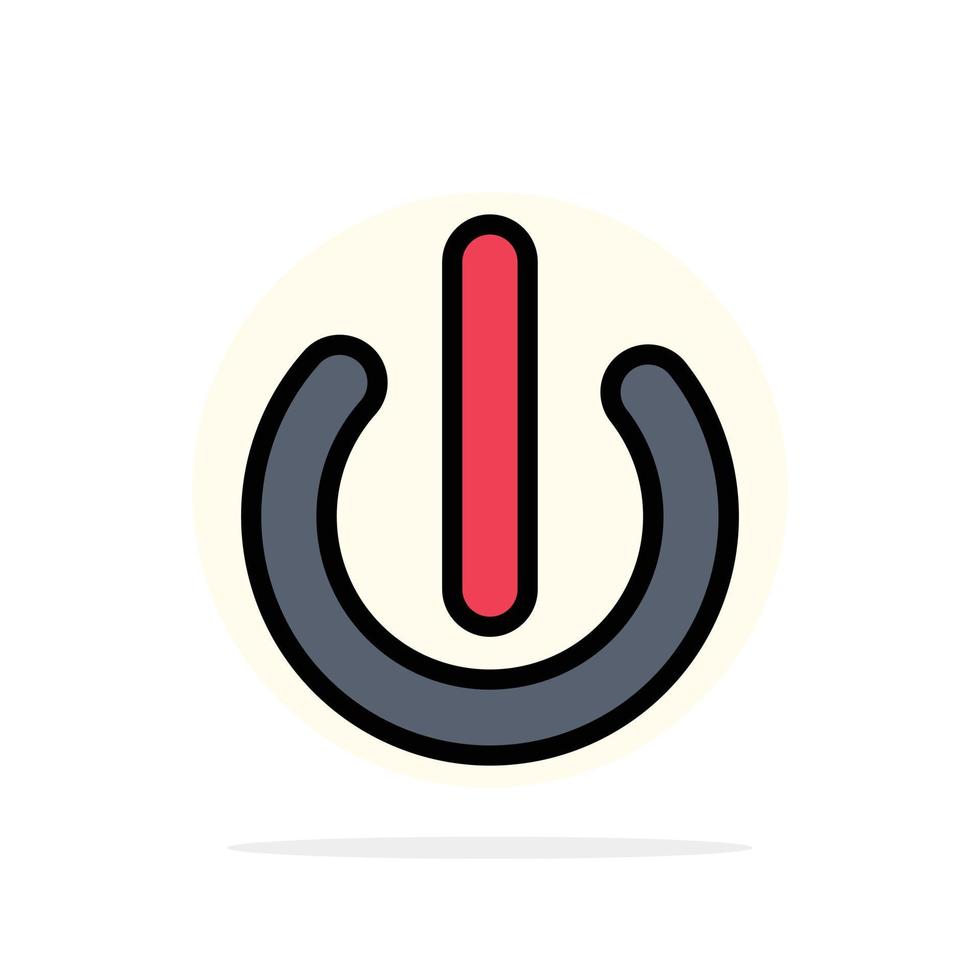 botão desligado no ícone de cor plana de plano de fundo do círculo abstrato de energia vetor