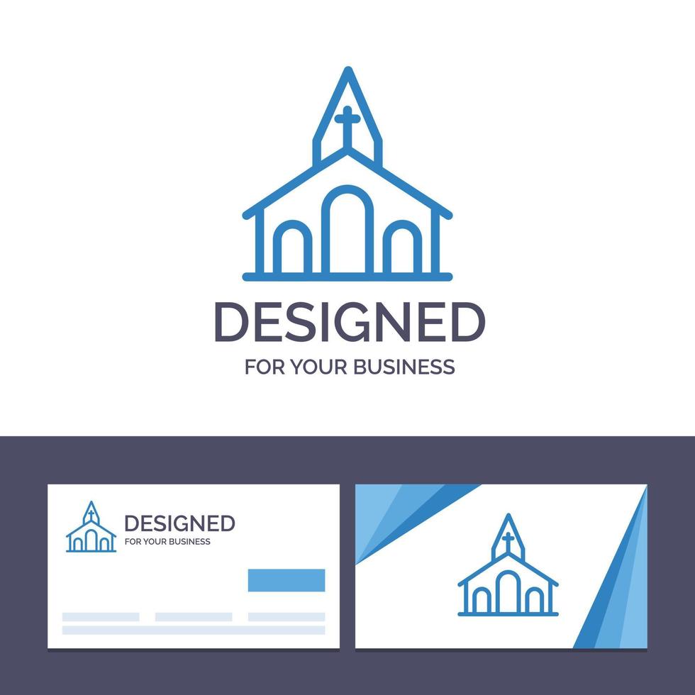 cartão de visita criativo e modelo de logotipo celebração da igreja cruz cristã ilustração vetorial de páscoa vetor