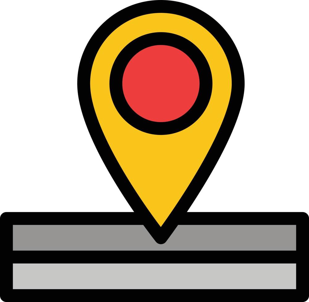 modelo de banner de ícone de vetor de ícone de cor plana local de mapa