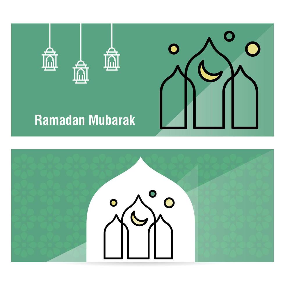 banner de conceito ramadan kareem com padrões islâmicos vetor