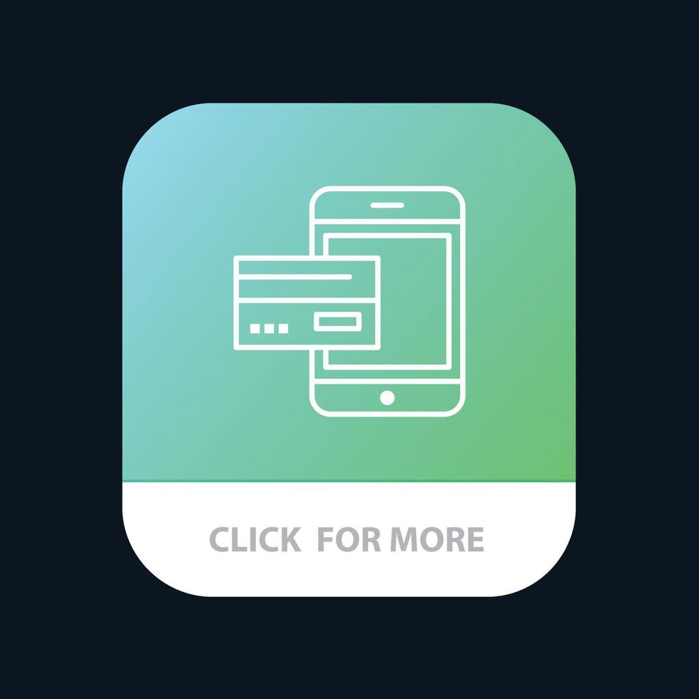 pagamento banco banco cartão crédito dinheiro móvel smartphone aplicativo móvel botão android e ios linha versão vetor