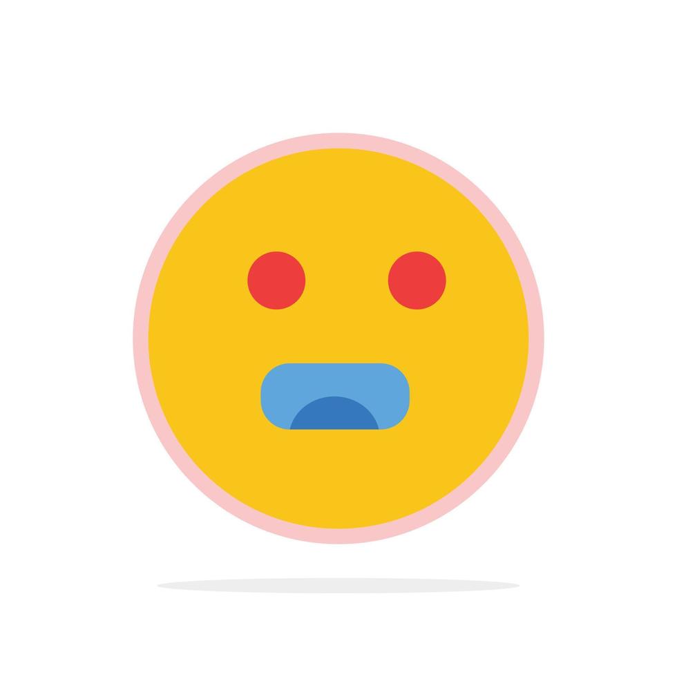emojis emoticon escola com fome círculo abstrato fundo ícone de cor plana vetor