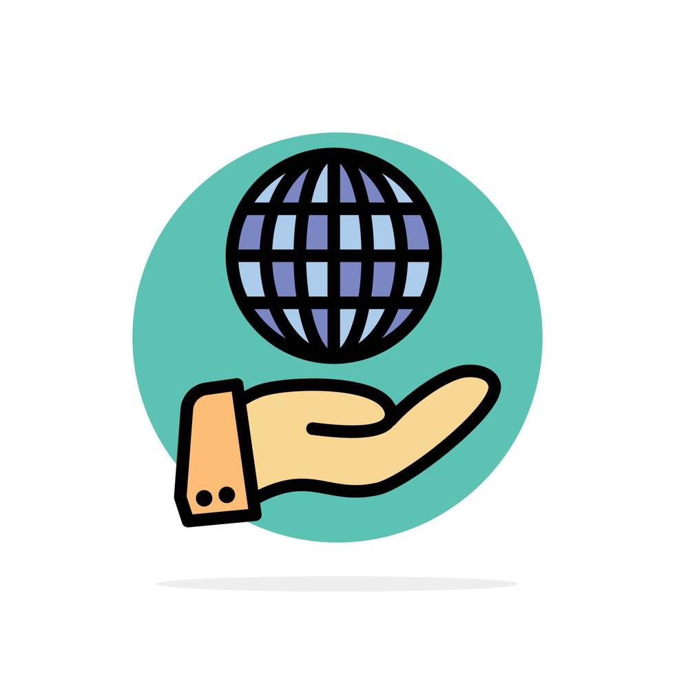 ícone de cor lisa de fundo de círculo abstrato de serviços modernos globais de negócios vetor