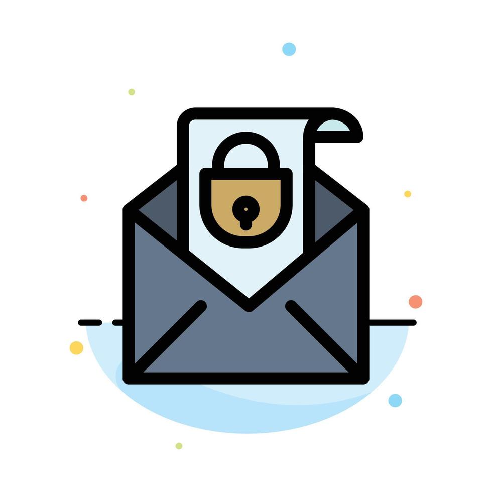 modelo de ícone de cor plana abstrata de segurança de mensagem de e-mail de correio vetor