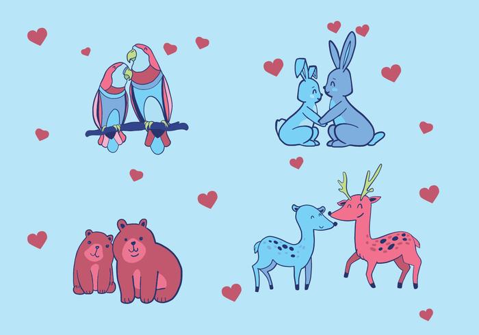 Animal em desenho vetorial de amor vetor