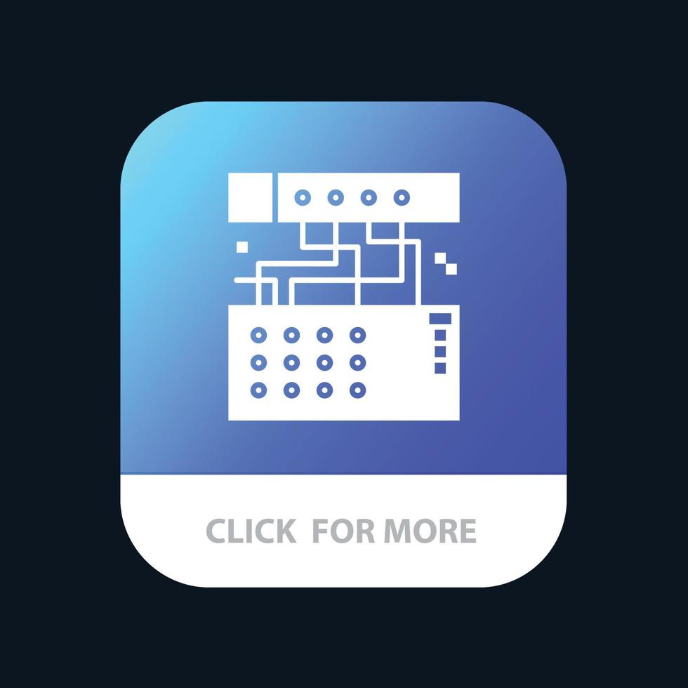 módulo de dispositivo de conexão analógica som botão de aplicativo móvel android e ios versão glifo vetor