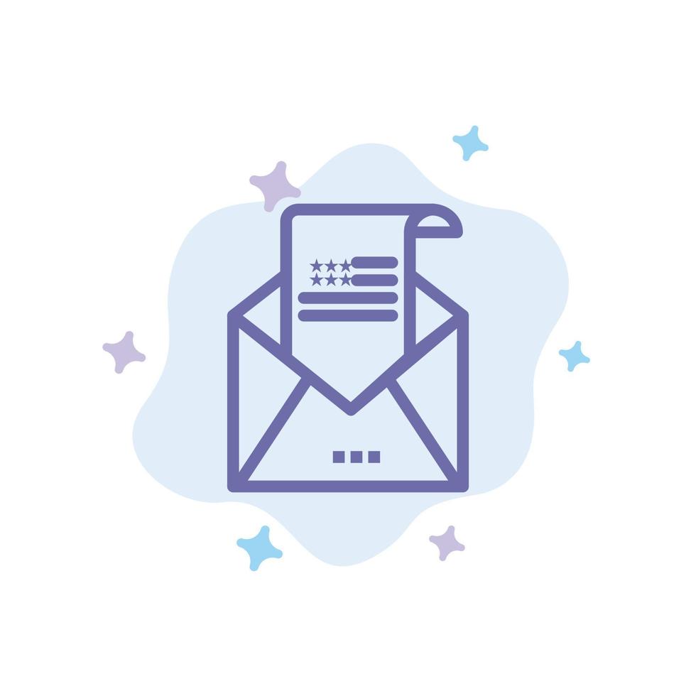 envelope de e-mail saudação convite correio ícone azul no fundo abstrato da nuvem vetor