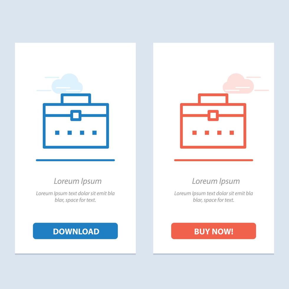 interface de usuário da bolsa trabalhadora azul e vermelha baixe e compre agora modelo de cartão de widget da web vetor