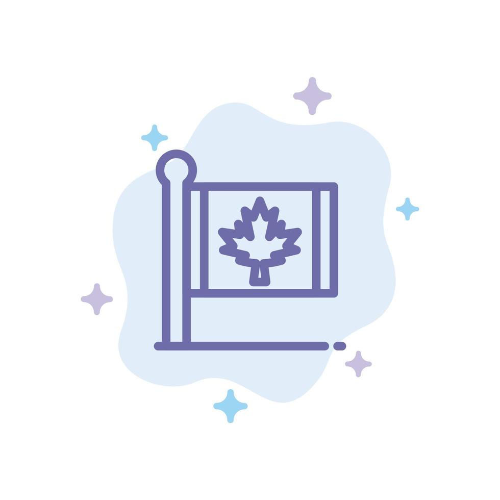 bandeira outono canadá folha maple ícone azul no fundo da nuvem abstrata vetor