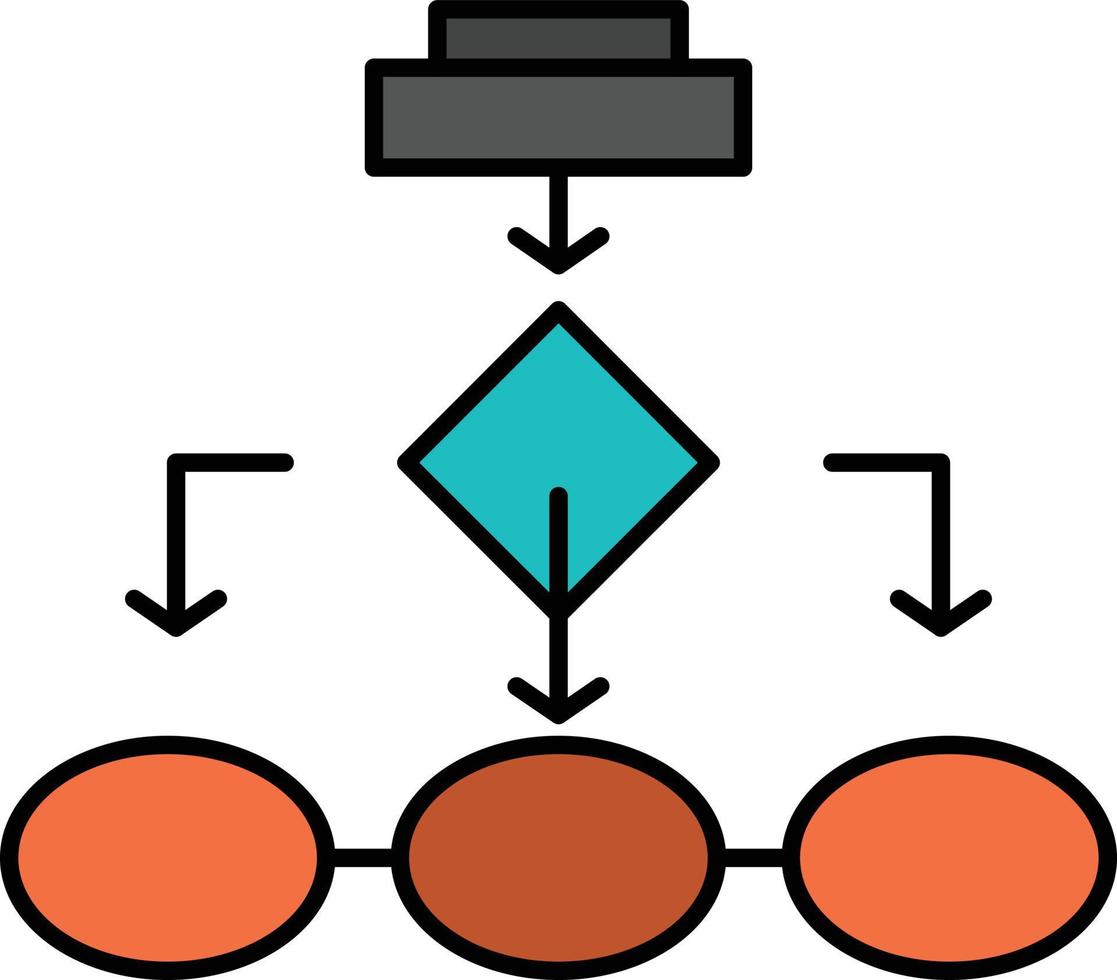 fluxograma algoritmo arquitetura de dados de negócios esquema estrutura fluxo de trabalho ícone de cor plana ícone de vetor modelo de banner