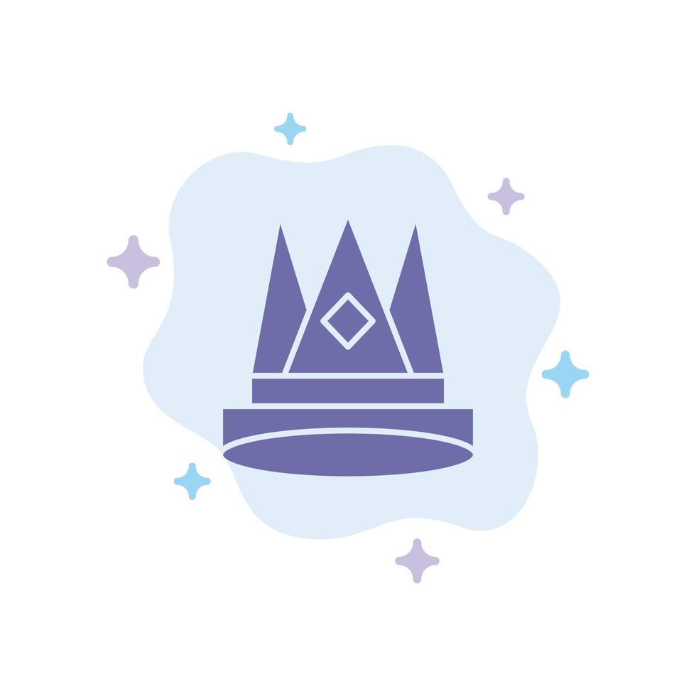 coroa rei império primeira posição conquista ícone azul no fundo abstrato da nuvem vetor
