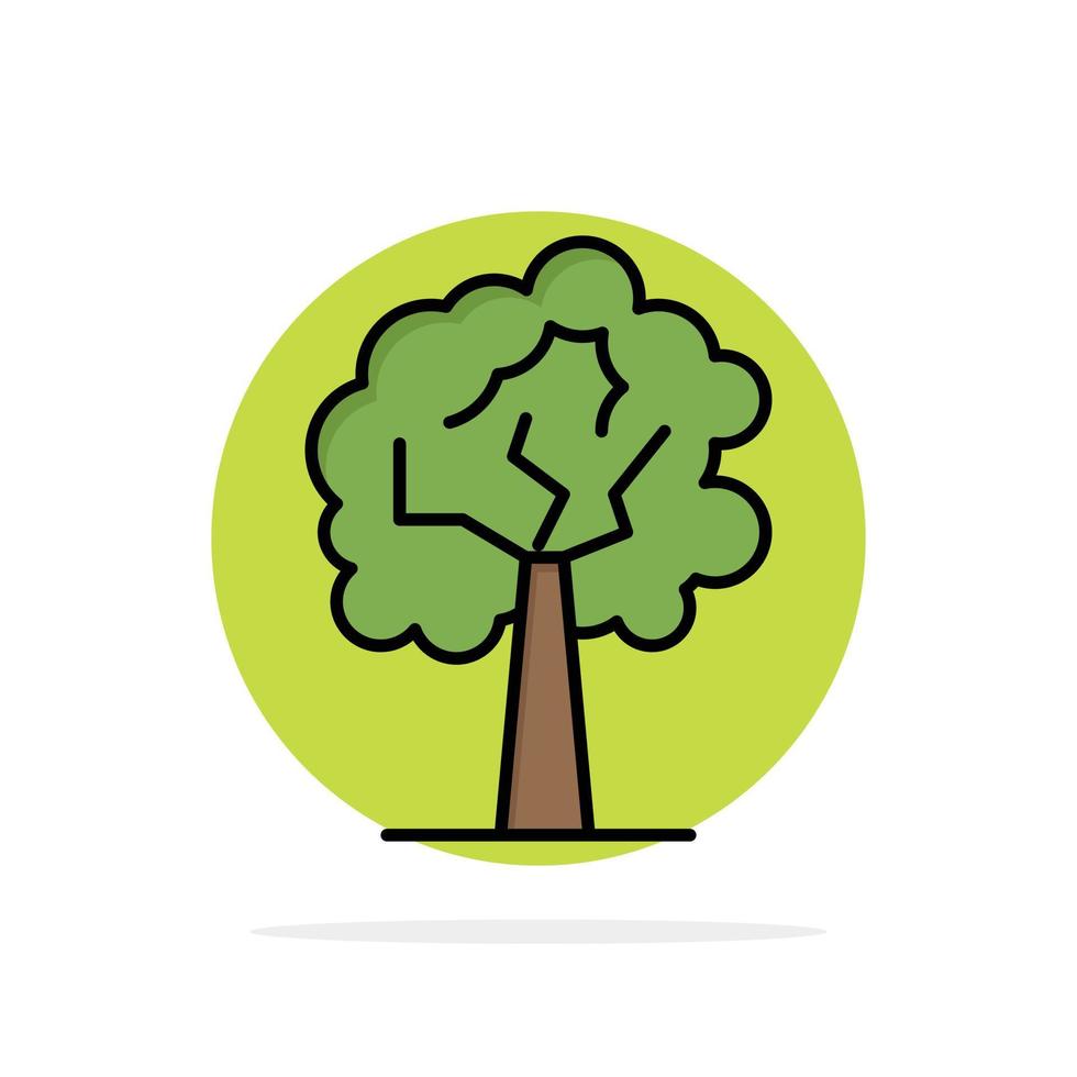 ícone de cor plana de fundo de círculo abstrato de crescimento de planta de árvore vetor