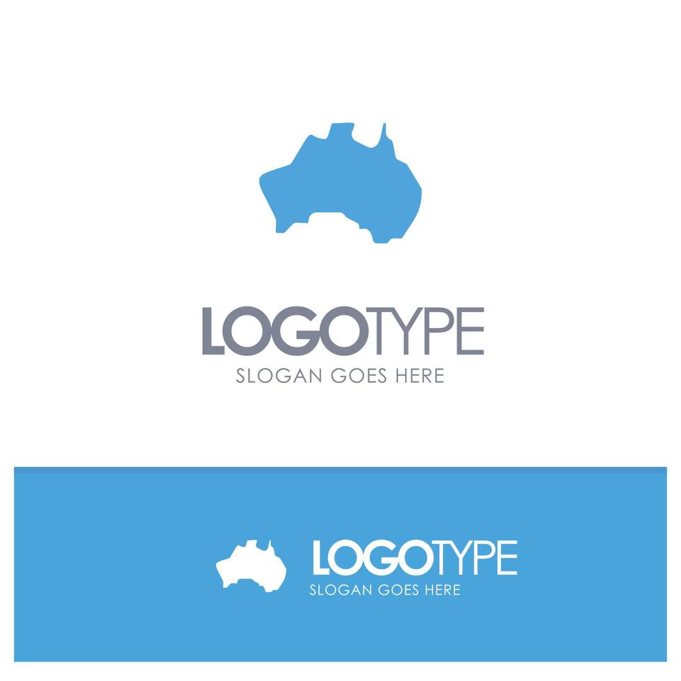 mapa de localização do país australiano viajar logotipo sólido azul com lugar para slogan vetor