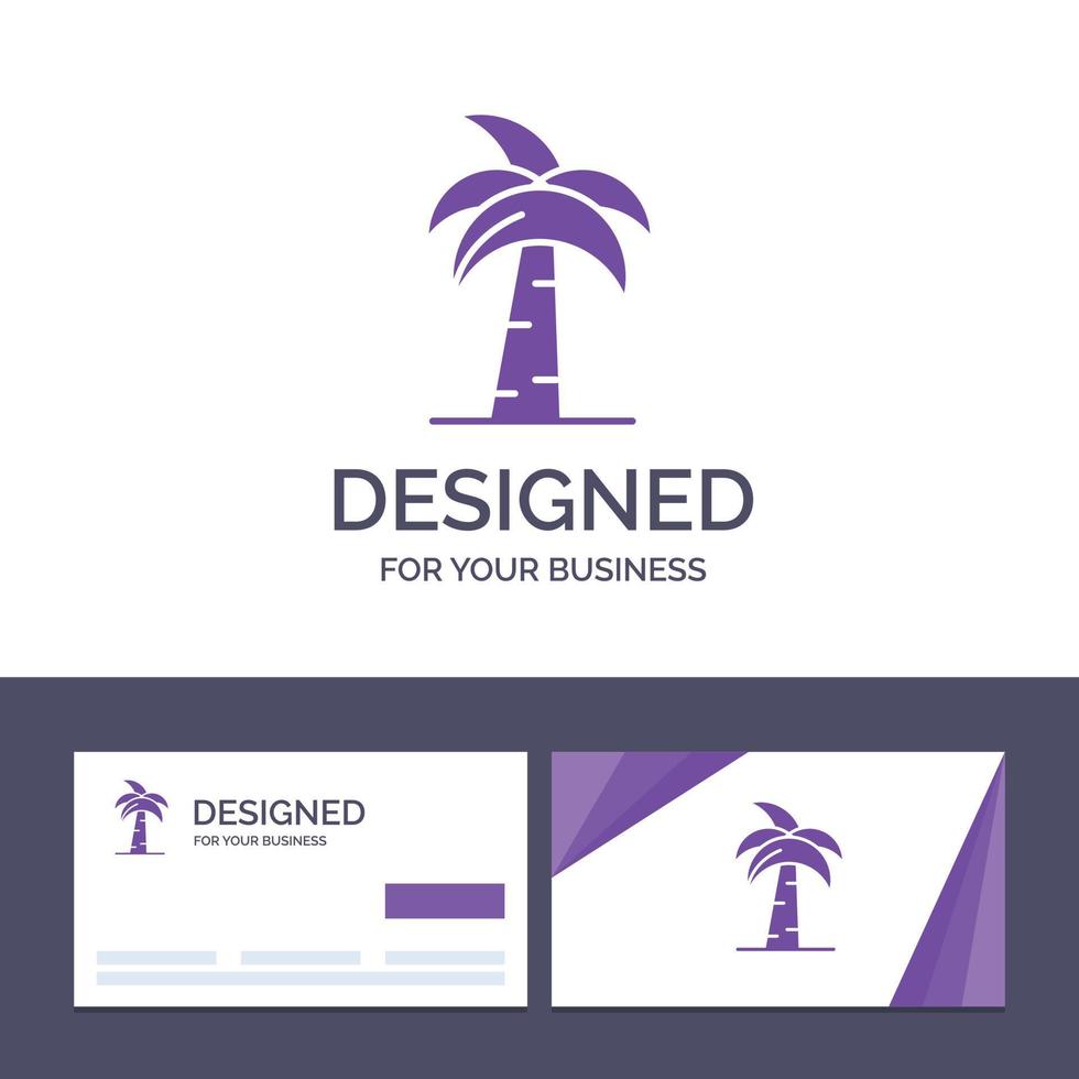 cartão de visita criativo e modelo de logotipo cultura global Índia palmeira indiana ilustração vetorial de árvore do Sri Lanka vetor
