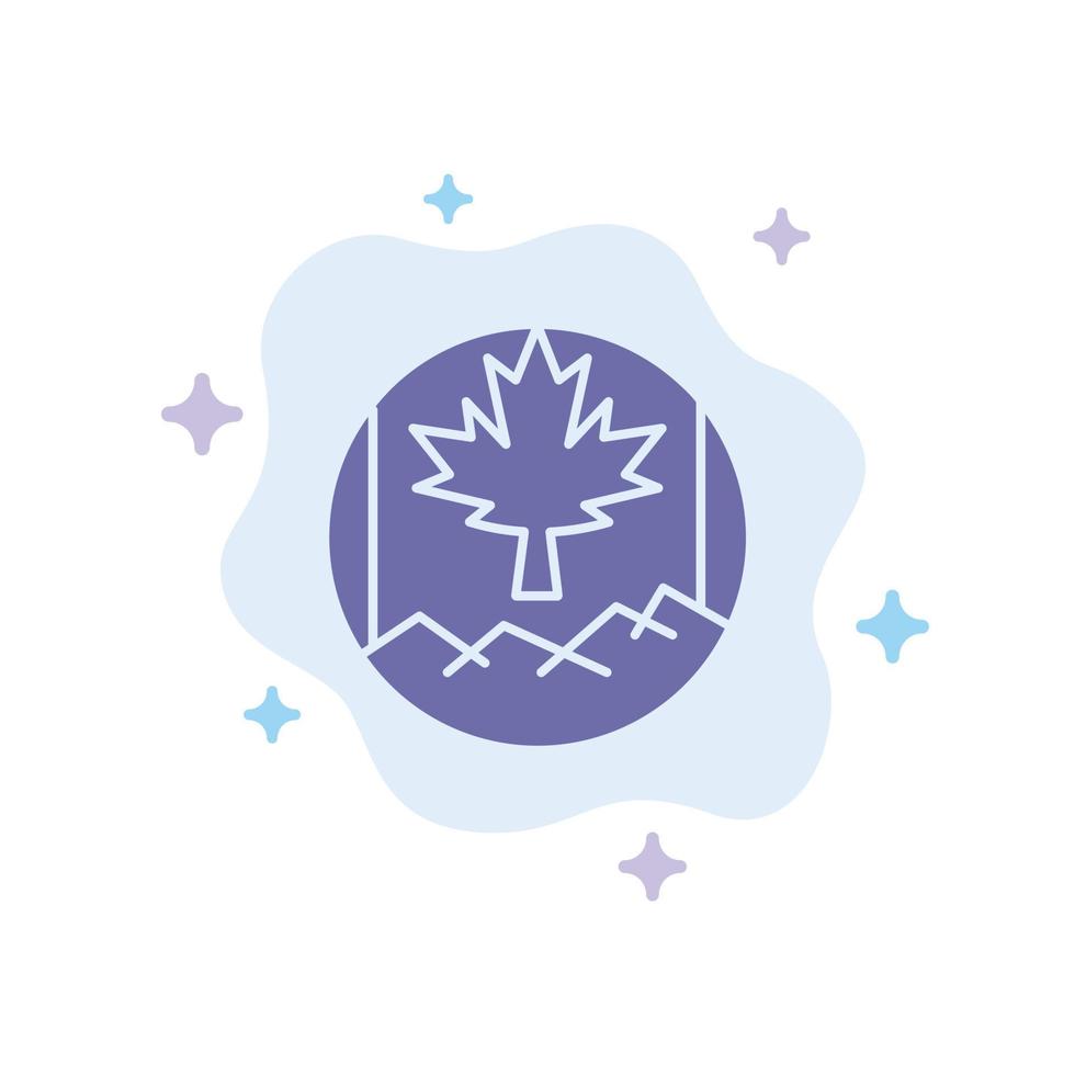 bandeira de folha do canadá ícone azul no fundo abstrato da nuvem vetor