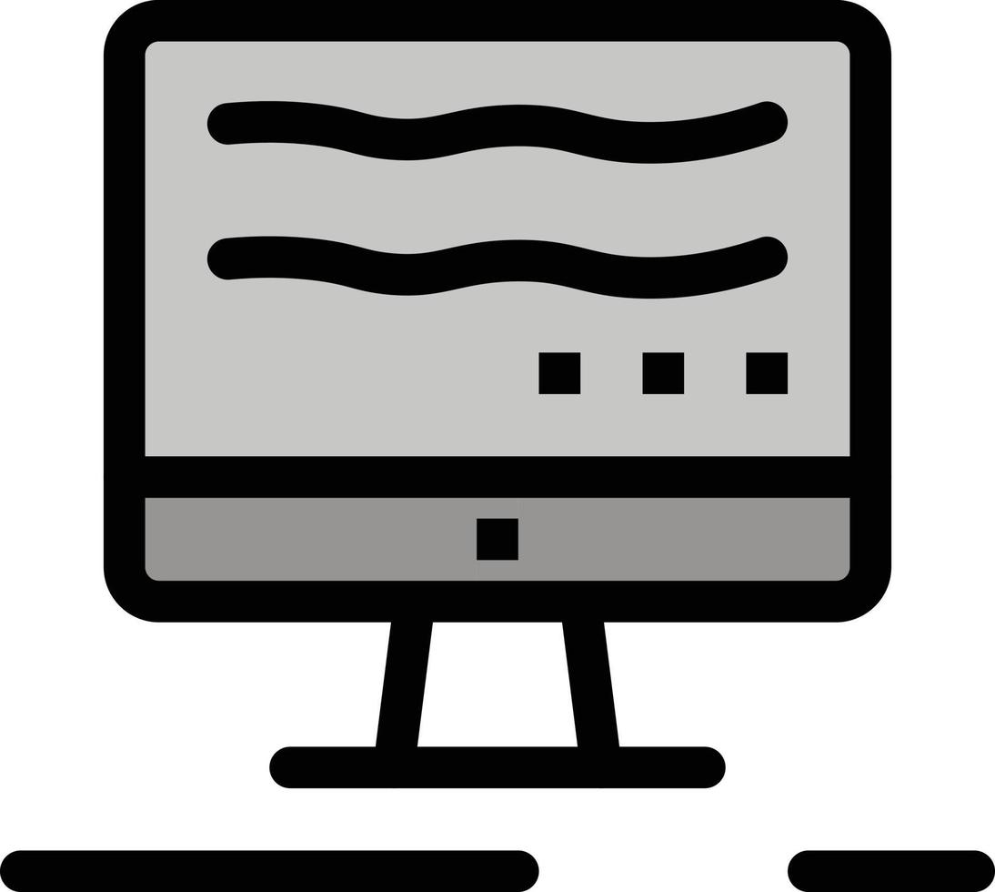 modelo de banner de ícone de vetor de ícone de cor plana de marketing on-line de computador