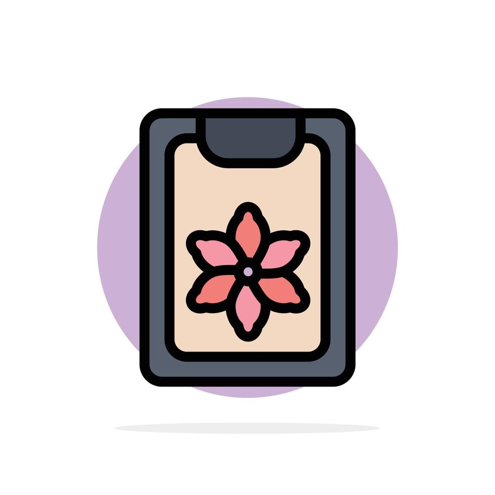 prancheta de flor clipe de primavera círculo abstrato fundo ícone de cor plana vetor