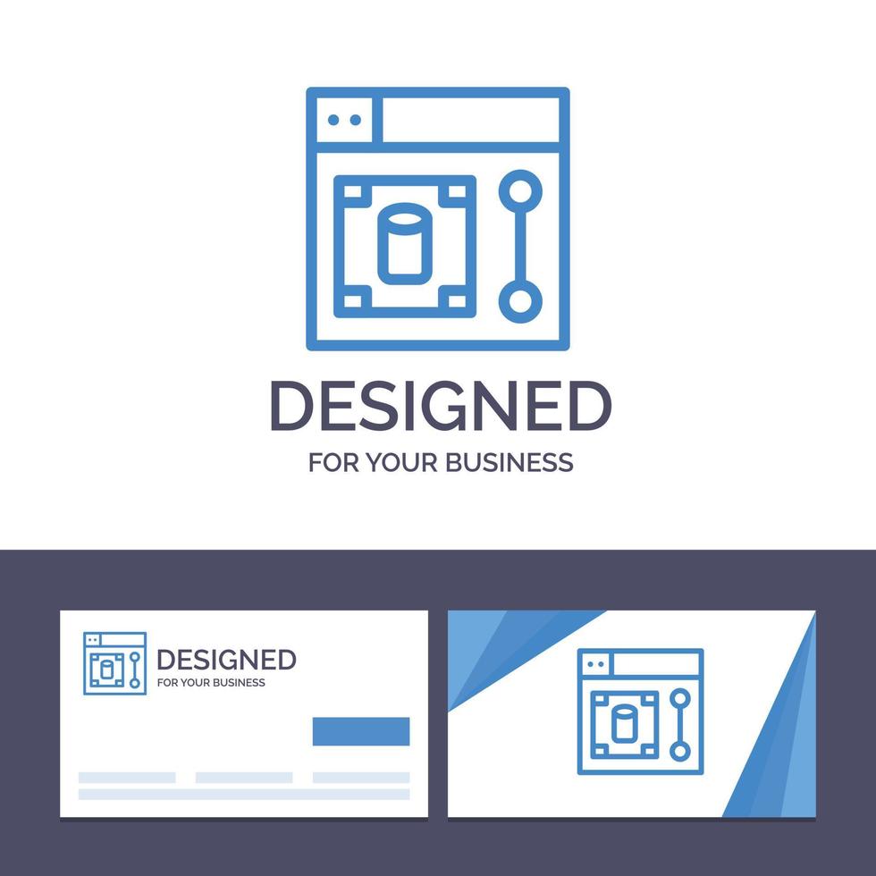 cartão de visita criativo e modelo de logotipo ilustração em vetor ferramenta de designer de web design