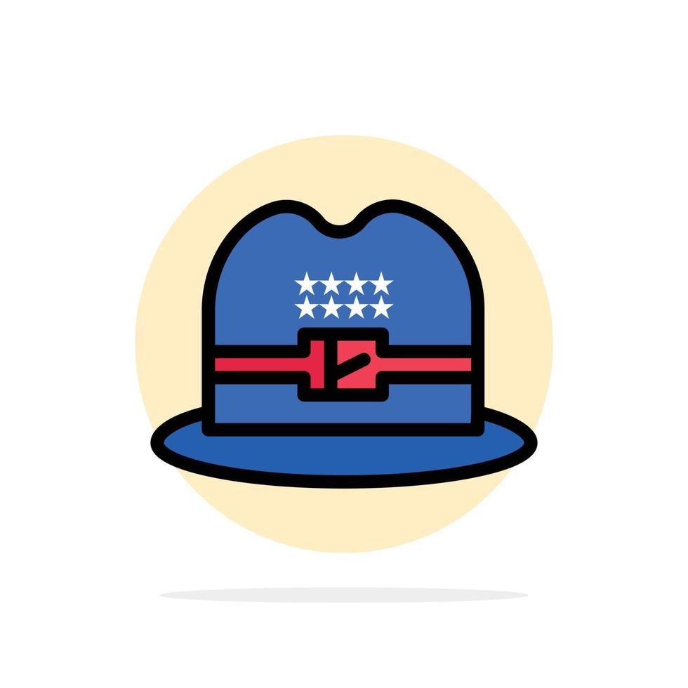 chapéu boné ícone de cor plana de fundo círculo abstrato americano vetor