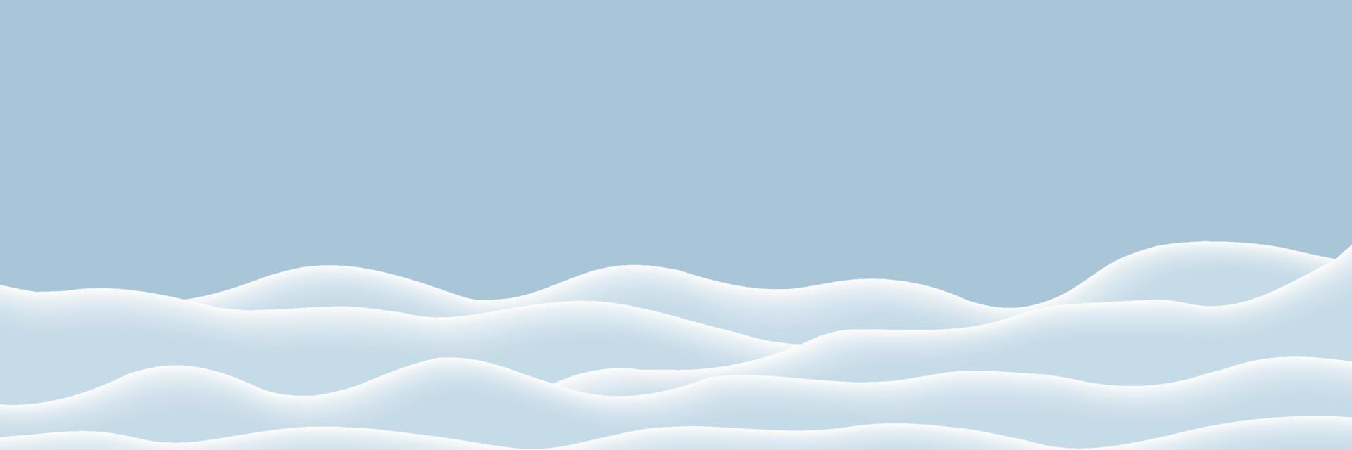 fundo natural do inverno. decoração de paisagem de neve. campo de bancos de neve vazio. colinas congeladas. montes de neve. ilustração vetorial vetor