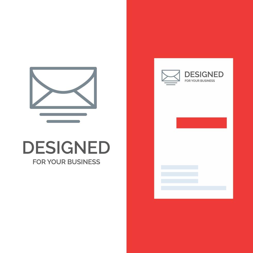 design de logotipo cinza global de mensagem de e-mail de e-mail e modelo de cartão de visita vetor