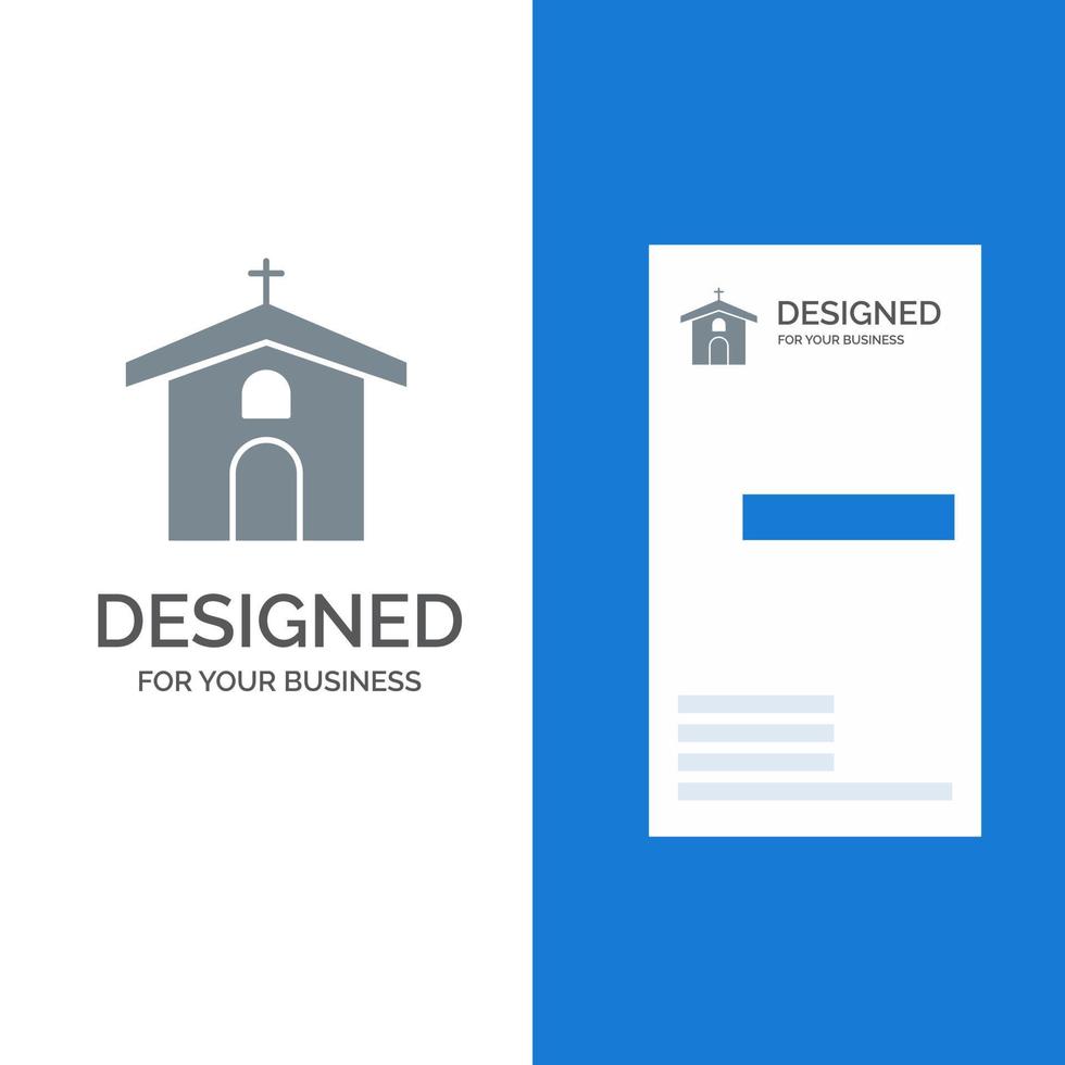 celebração da igreja cruz cristã design de logotipo cinza de páscoa e modelo de cartão de visita vetor