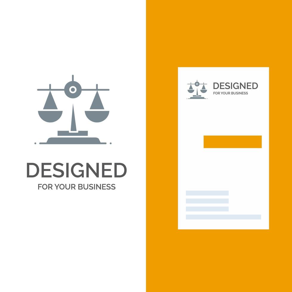 balance design de logotipo cinza da lei irlandesa e modelo de cartão de visita vetor