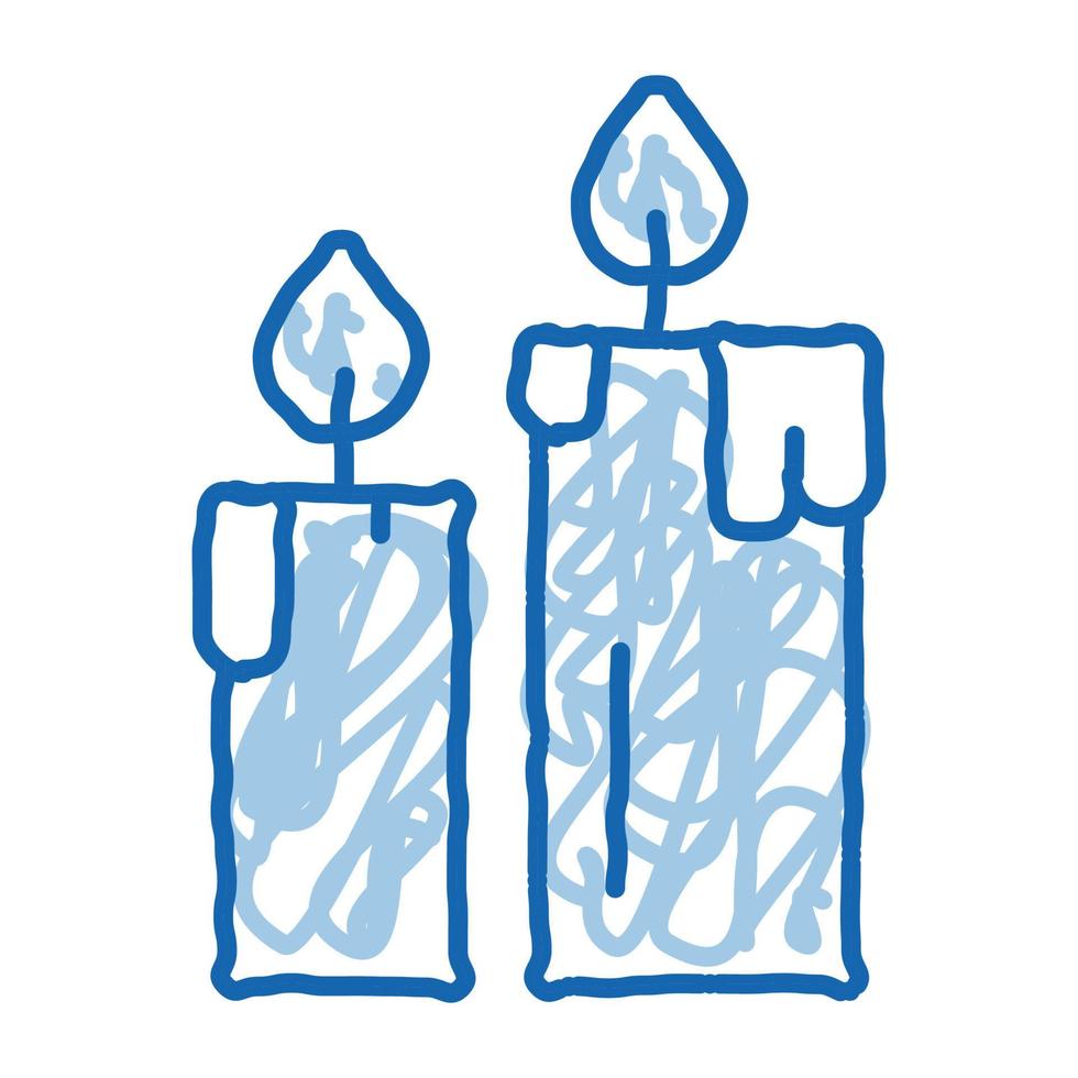 velas aromáticas doodle ícone ilustração desenhada à mão vetor
